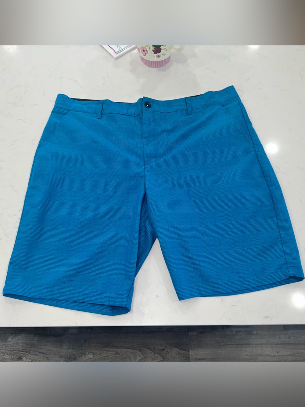 NWOT Faded Glory Teal-Blue/Plaid Men's Shorts